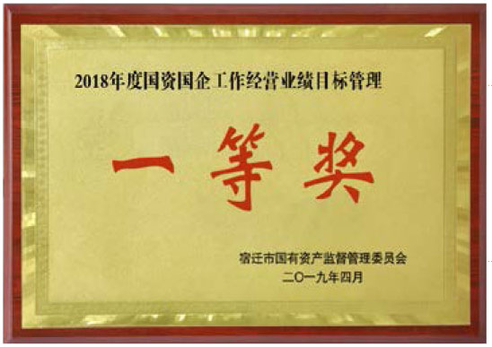 2018年度國資企業(yè)工作經營業(yè)績目標管理一等獎